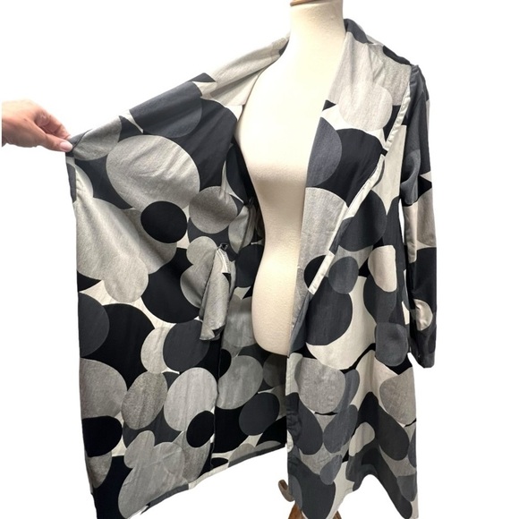 Bryn Walker Big Dot Print Open Front Art To Wear Lightweight Jacket Women Small - Picture 10 of 16